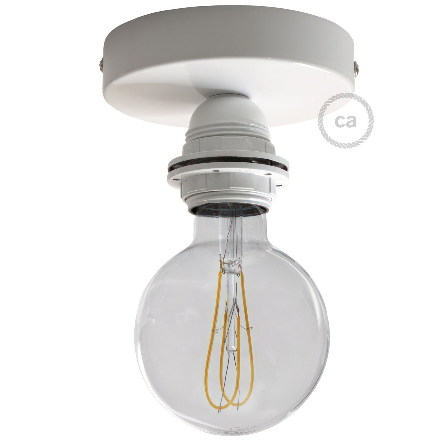 Fermaluce Métal, avec support de lampe fileté E27, source lumineuse murale ou plafonnier en métal