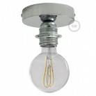 Fermaluce Métal, avec support de lampe fileté E27, source lumineuse murale ou plafonnier en métal