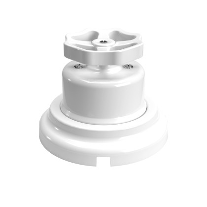 Kit interrupteur/déviateur avec bouton et base en porcelaine blanche