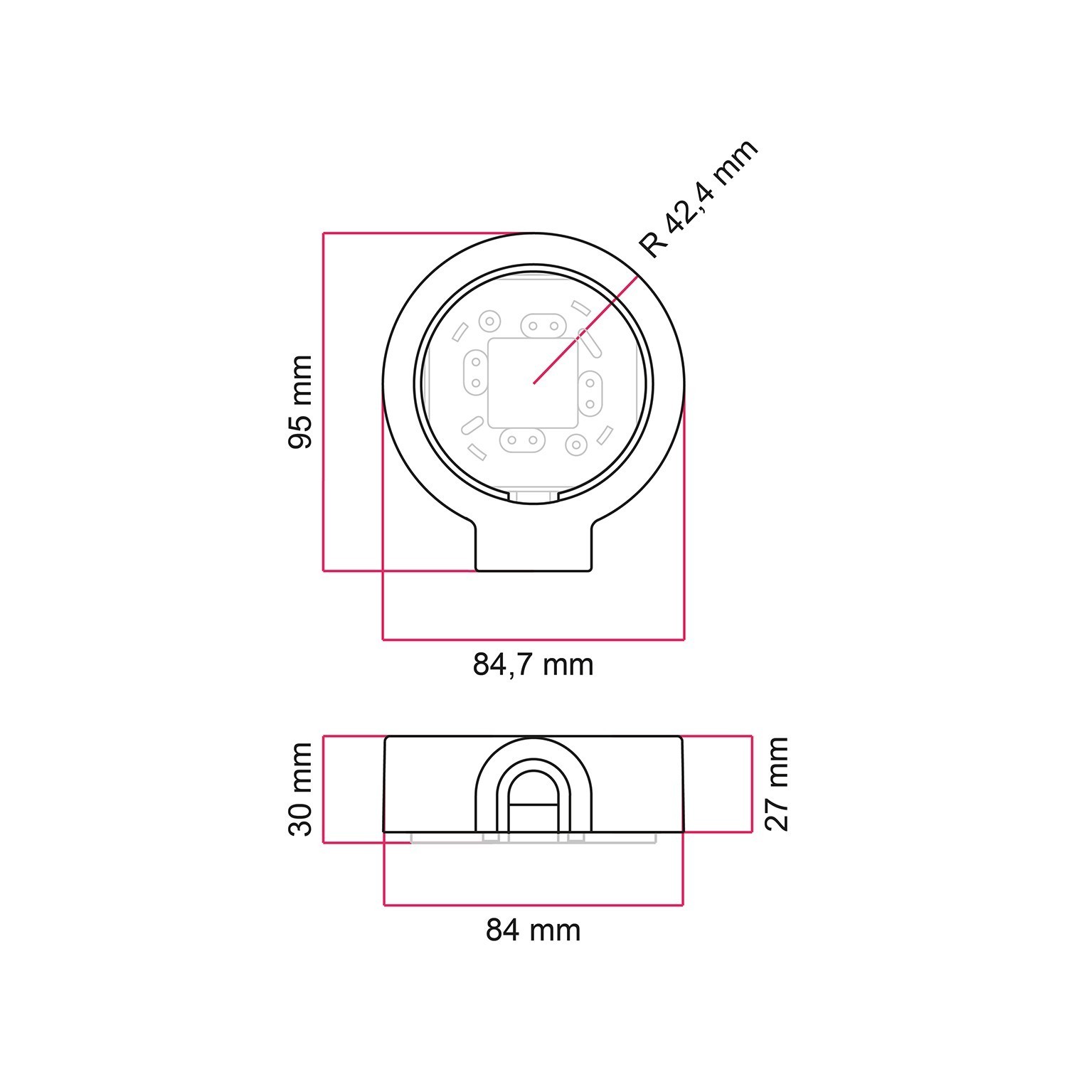 Base en porcelaine pour prise électrique et interrupteur/déviateur compatible avec Creative-Tubes - de 1 à 4 sorties