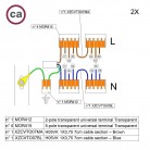 Kit de connexion WAGO compatible avec câble 2x pour Rosace à 6 trous