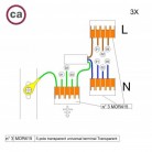 Kit de connexion WAGO compatible avec câble 3x pour Rosace à 3 trous