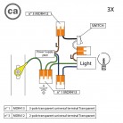 Kit de connexion WAGO compatible avec câble 3x pour mini rosace à 1 trou avec interrupteur