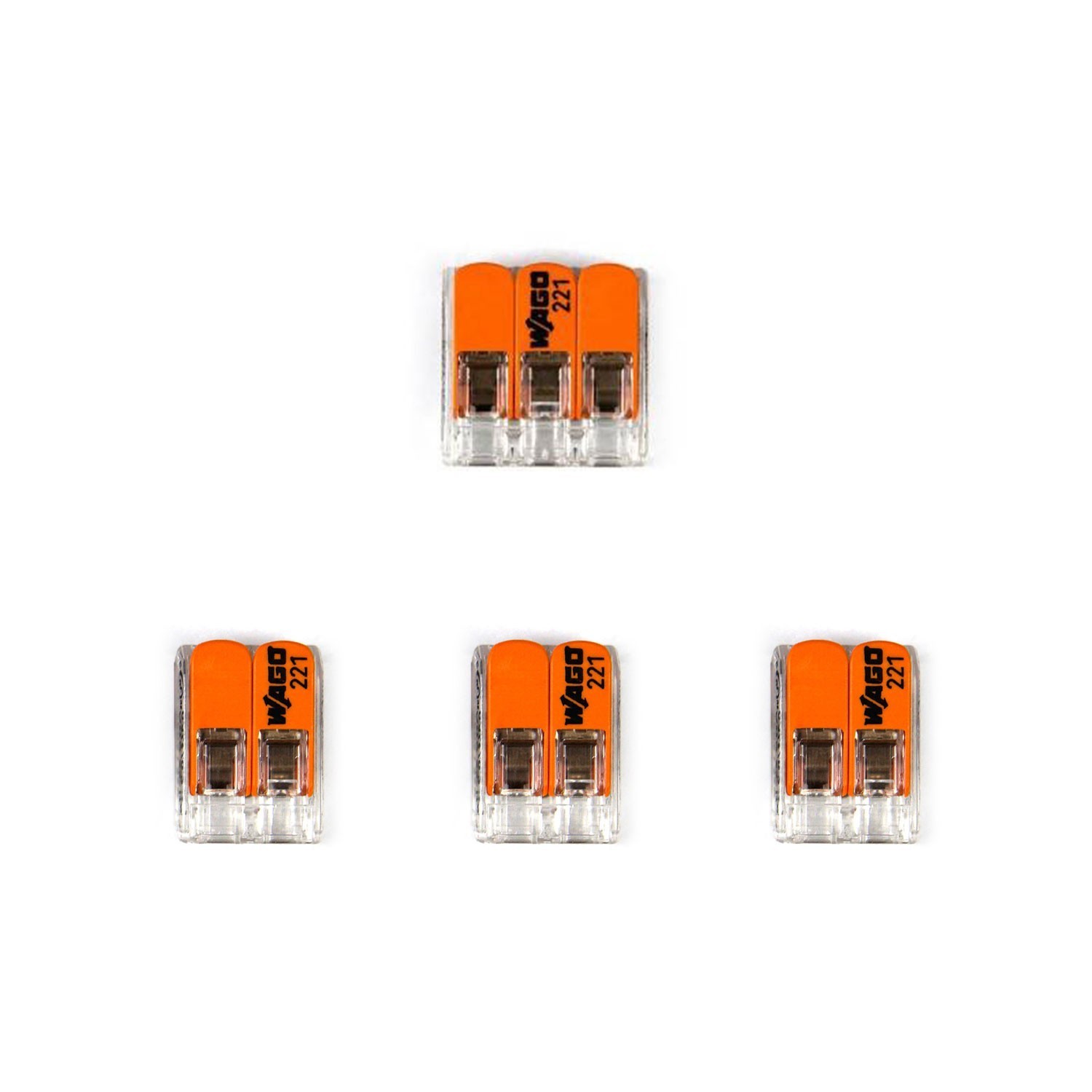 Kit de connexion WAGO compatible avec câble 3x pour mini rosace à 1 trou avec interrupteur