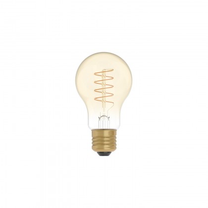 Ampoule Dorée LED Carbon Line avec filament en spirale Goutte A60 4W 250Lm E27 1800K Dimmable - C03