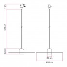 Suspension pour rail en bois avec câble en textile et abat-jour UFO