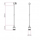 Suspension pour rail vintage avec câble tressé