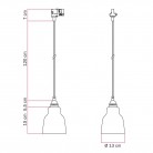 Suspension avec abat-jour Vaso et adaptateur de rail