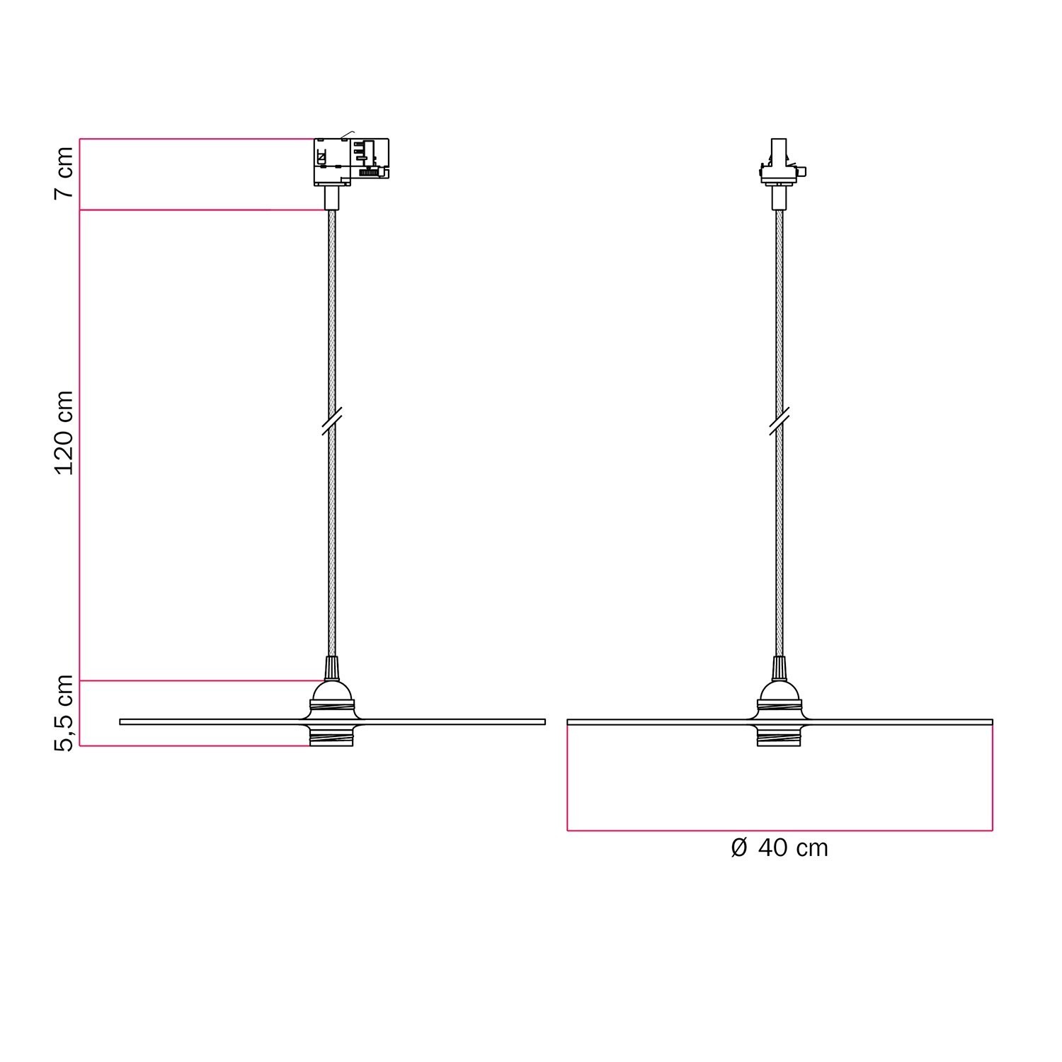 Suspension Ellepi XL avec abat-jour