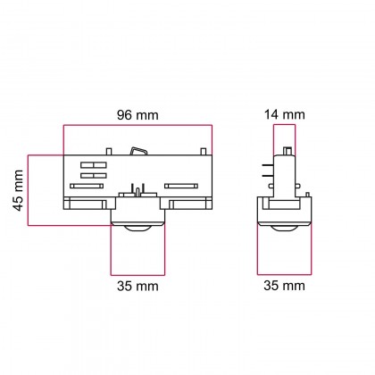 Adaptateur Eutrac pour circuits triphasés - pour tube de rallonge ou joint métallique