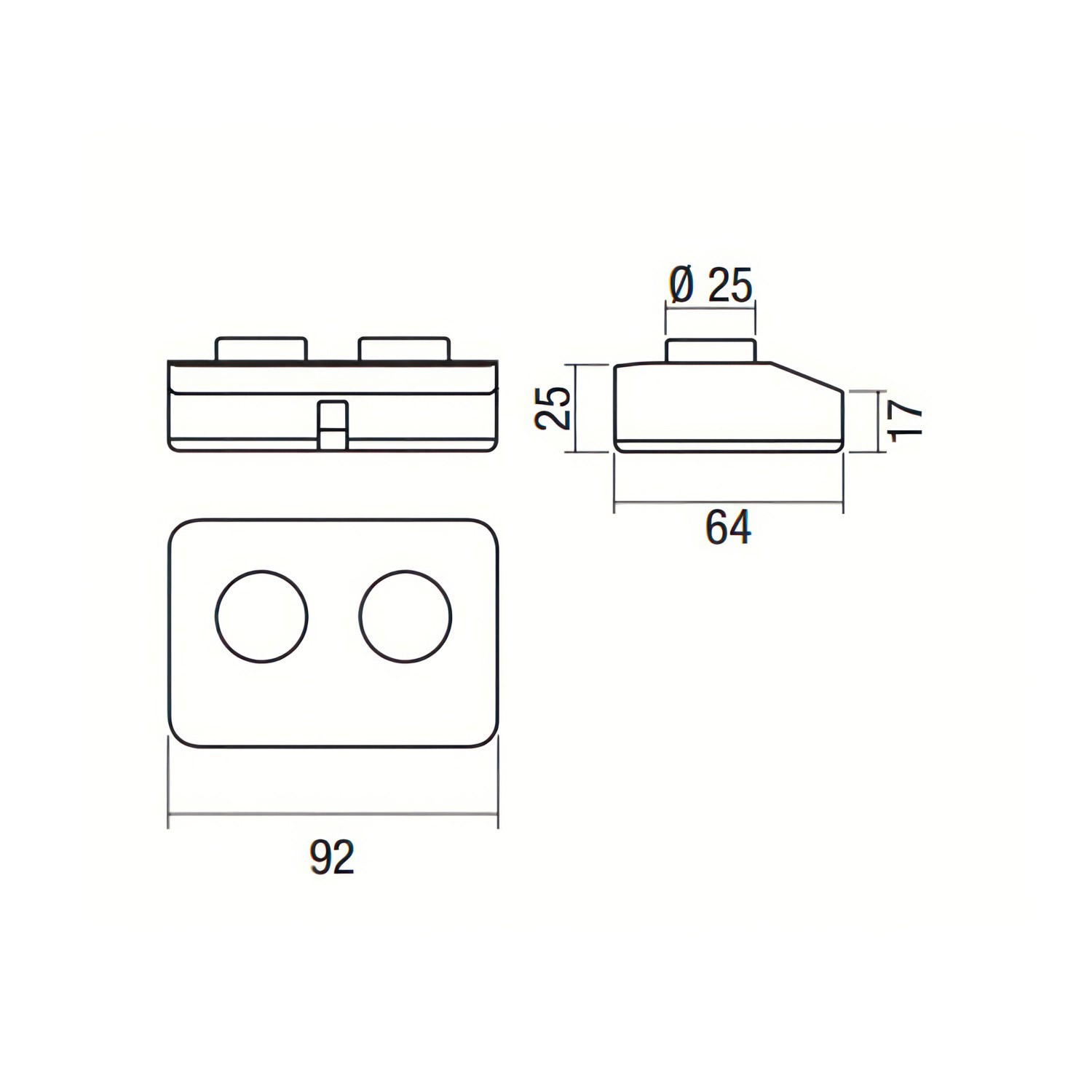 Interrupteur à pied unipolaire avec double allumage. Design d'Achille Castiglioni