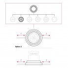 Kit interrupteur/va et vient avec bouton et base en porcelaine blanche