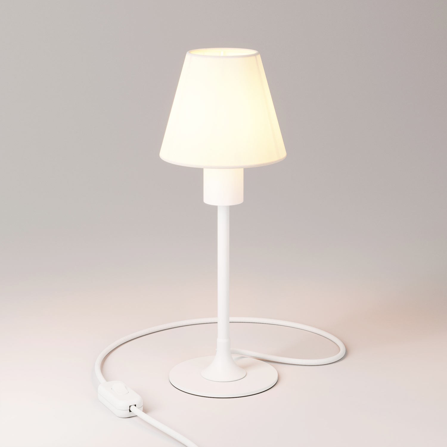 Lampe de table MAG-Y avec socle rond en métal et abat-jour