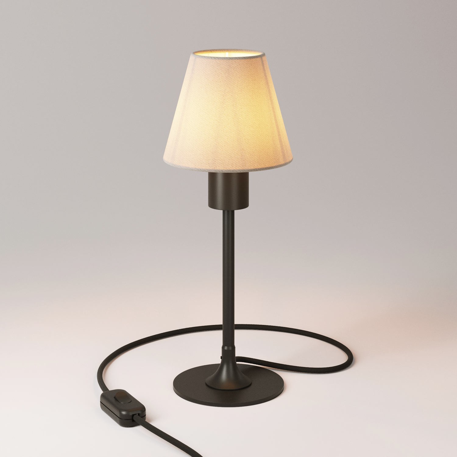 Lampe de table MAG-Y avec socle rond en métal et abat-jour